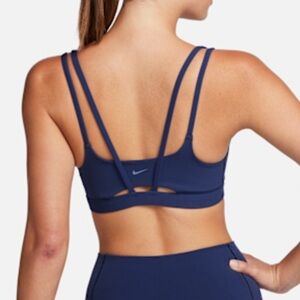 Nike NWT Zenvy Strappy Women's Sports Bra Padded Navy Blue Size S